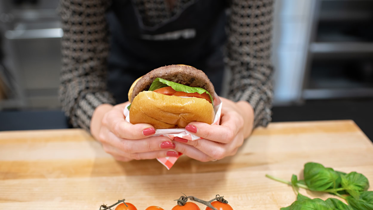Cultivated protein burger highlighting cell-based fat entering the US food market